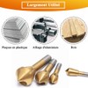 Teocpai 4 Pieces Deburring Cutter Deburring Tool Titanium Coated HSS