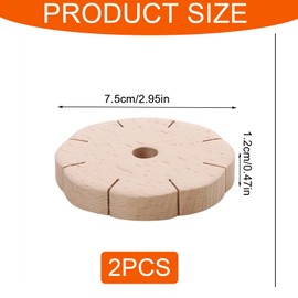 Pack of 2 Knotting Star, Wooden Disk Weaving Disc, Bracelet Knitting Disc, 8 Slots, Round Disc Bracelets, Knotting for DIY Bracelets, Creative Crafts, Birthday, Festival Gifts (Beige)