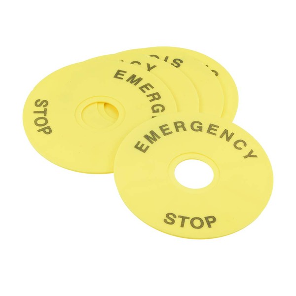 uxcell 5Pcs 22mm Inner Diameter Emergency Stop Sign for Push