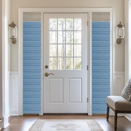 AJAZZ 100% Blackout Door Curtain Privacy Thermal Insulated Door Window Curtains for Shade Back Yard Door Patio French Door Front Door Sidelight Curtain Tie Up, W 12 X L 72, 1 Panel, Blue