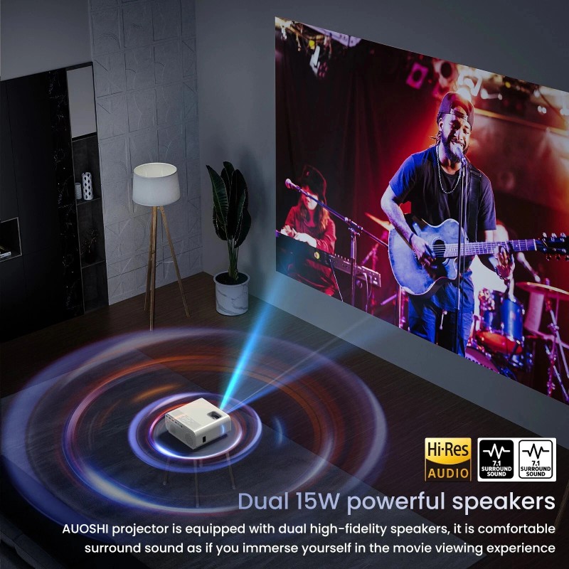 HOMPOW F1 4K Support Mini Portable LED Projector with Wi-fi