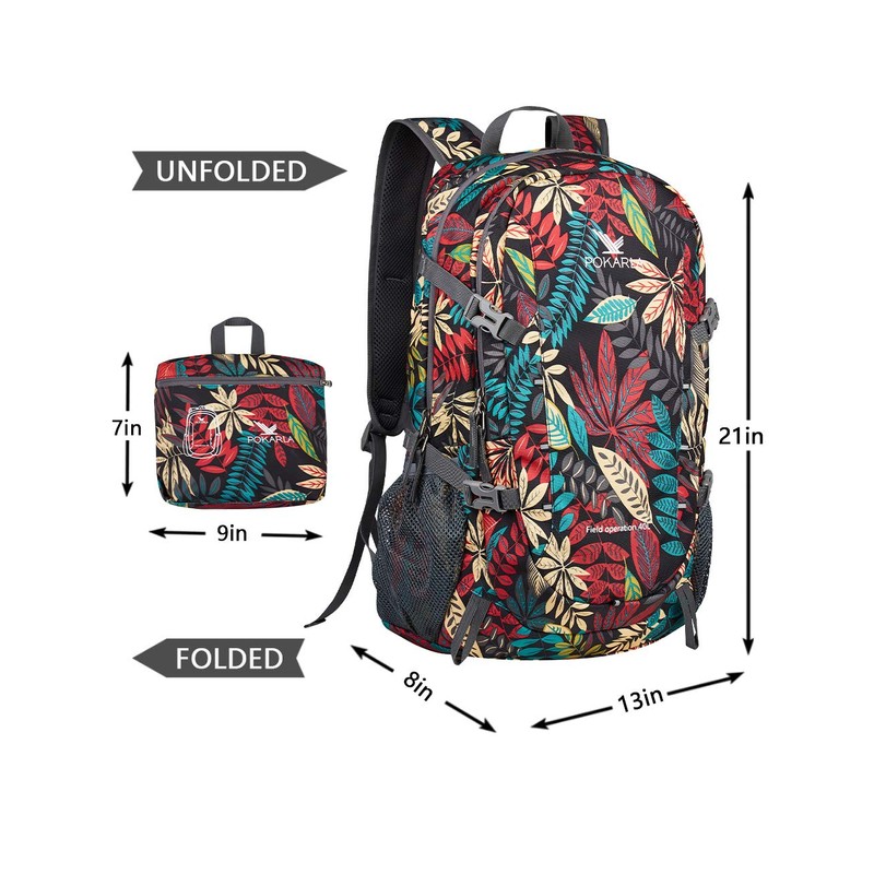 POKARLA Lightweight Packable Backpack 40L Hiking Daypack Walking Rucksack Foldable