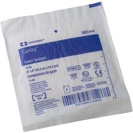 Health Care Logistics 3033 Curity Gauze Sponge, Sterile 2's in Peel-Back Package, 4" x 4", 12-ply (Pack of 50)