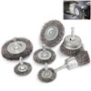 Docache 7-Piece Wire Brush Drill Set, Wire Brushes, Cordless Screwdriver,