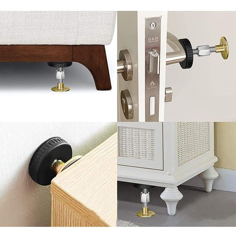 4 Piezas Marco de Cama Roscado Ajustable, Tapones de Cabecero,