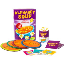Peaceable Kingdom Alphabet Soup Spelling Game - Educational Boardgame for Kids Aged 3 and Up - Preschool Learning Activities - Kindergarten Learning Games
