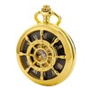 TREEWETO Mens Women Pocket Watch Hollow Rudder Case Roman Numerals