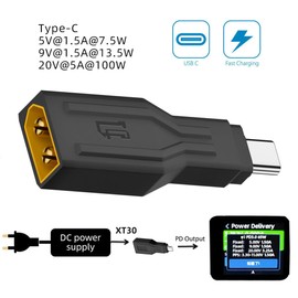 NFHK アダプター XT30 オス入力 SC100 プロトコルから Type-C オス出力への高速充電アダプター RC Lipo バッテリー クワッドコプター ノートパソコン 電話用