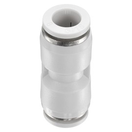HARFINGTON Push to Connect Fittings 5/16" OD x 5/16" OD Straight Pneumatic Connector Zinc Alloy Quick Connect Union Two-Way Fittings for Semi Truck Trailers Air Brake System, White