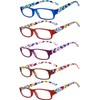 5 Pairs Reading Glasses Fashion Ladies Readers Spring Hinge lens