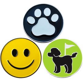 Adhere Golf Marker Golf Magnetic Logo Ball Mark Cute Cat Dog Paw Design 3 Pack (A Golf Marker, Pack of 3)