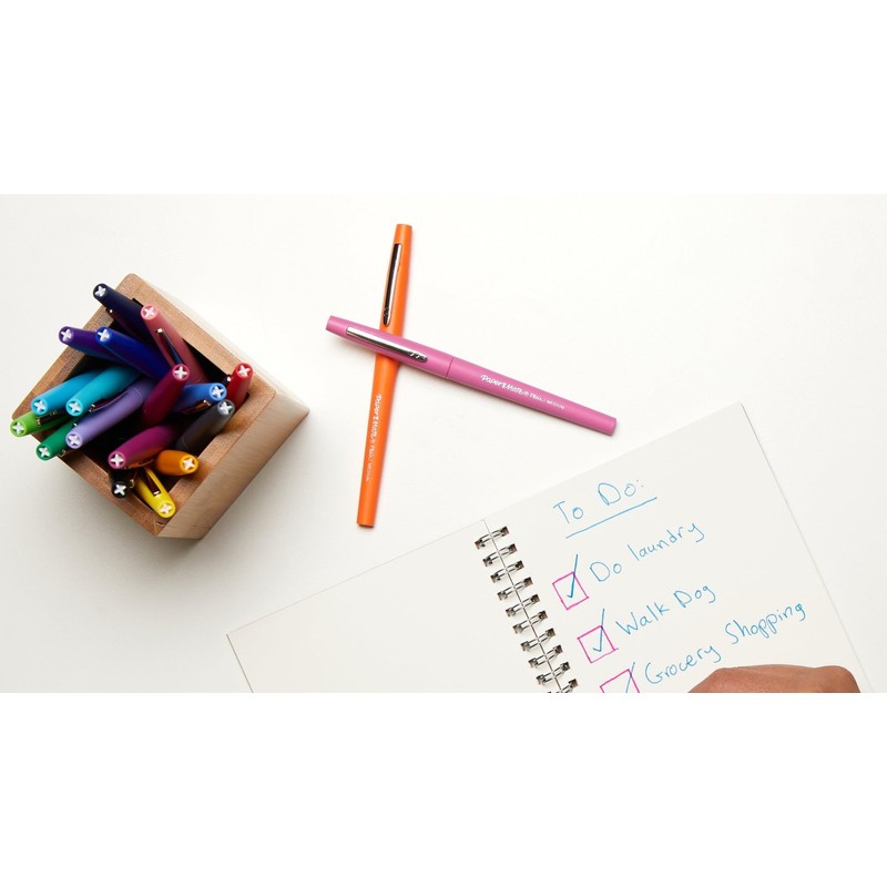 PAPERMATE Felt-Tip Pen 0.7 mm Medium Tip Assorted x 8