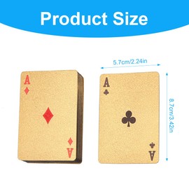 MenYiYDS 2 Pieces Black and Gold Playing Cards, Black Card Set, Waterproof Playing Cards, Novelty Poker Game Tools, Family Card, Game Party Like (Black, Gold)