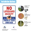 JIAMING No Lifeguard On Duty Signs,2 Pack 14x10 Inch Swim