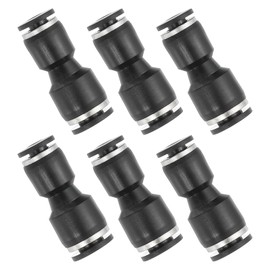 PATIKIL 6 Pcs Straight Union Push to Connect Fitting, 5/32" x 3/16" OD Tube Reducer Connector Quick Push Lock Adapter Air Hose Fitting for Pneumatic System Pipeline Connection, Black