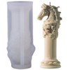 3D Horse Head Roman Column Silicone Mold for Candle Cement