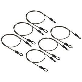 PATIKIL Security Cable 2.5mm x 0.5m/1.64ft, 6 Pack Coated Luggage Lock Wire Rope with Double Loop, Gray