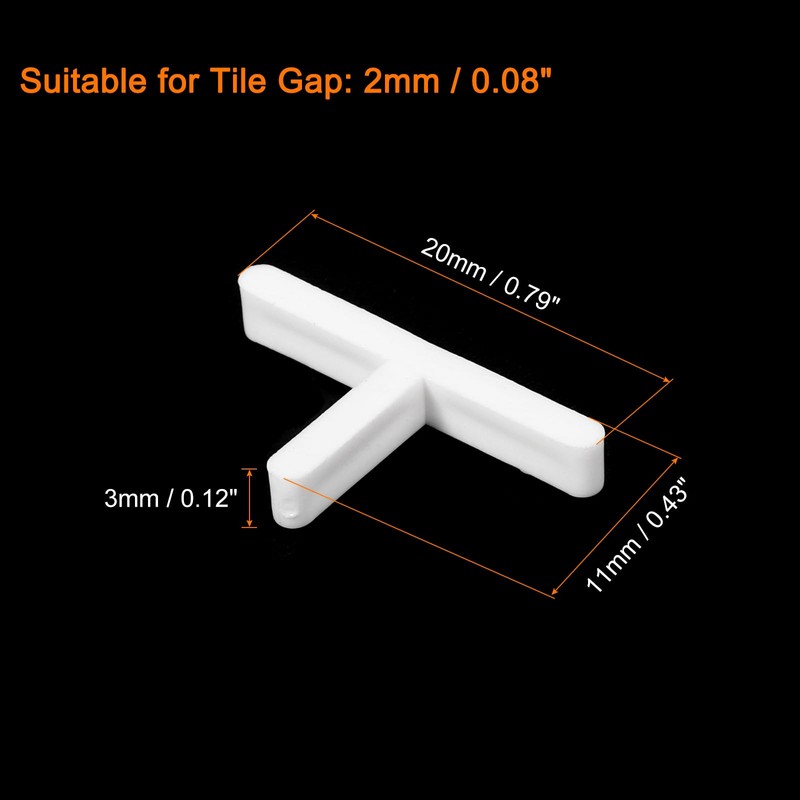 QUARKZMAN Pack of 500 Wall and Floor Tiles Plastic T-shape