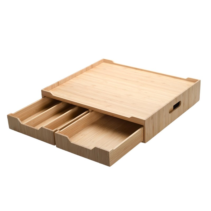 Mobilevision Bamboo Drawer & Large Sliding Tray for K-Cup &