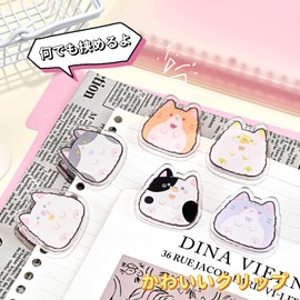 Newseego Triangle Clip (6 Pieces) Corner Clips, Paper Clips, Book Clips, Double Clips, Cute Paper Clips, Stationery, Organizing Paper Items, Book Corner Protection, No Punching, Reusable, For School,