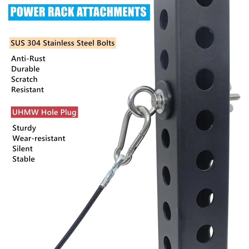 Power Rack Attachments 1 Pair - Resistance Band Hooks for