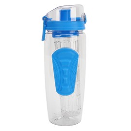 Fruit Infuser Water Bottle Anti Slip Grip Flip Top Lid Infused Water Bottles for Women Men Leakproof Water Infusion Bottle Blue