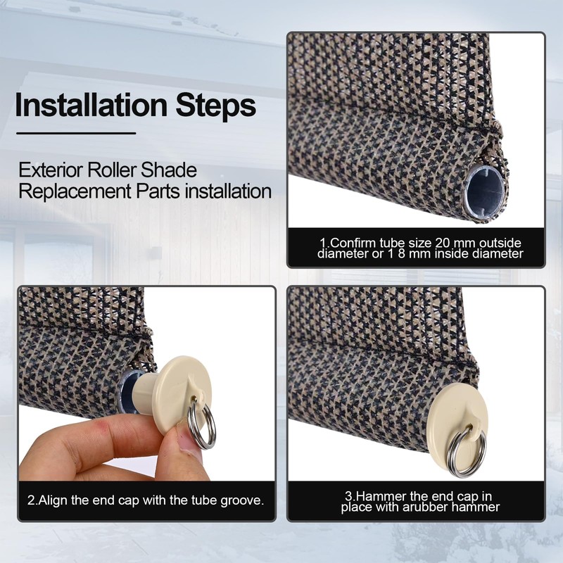 Universal 3-Pack Pull Ring end Cap,Replacement Shade Parts of Exterior