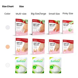 Bukihome Gel Big Toe Caps and Protectors - 8 Pack Silicone Toe Protectors with Aloe Vera Extract - Toe Sleeves Cushions for Women & Men - Protect Corns, Blister - Large