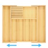 Elama Bamboo Wood Expandable Drawer Organizer Tray, Utensil Storage, Desk