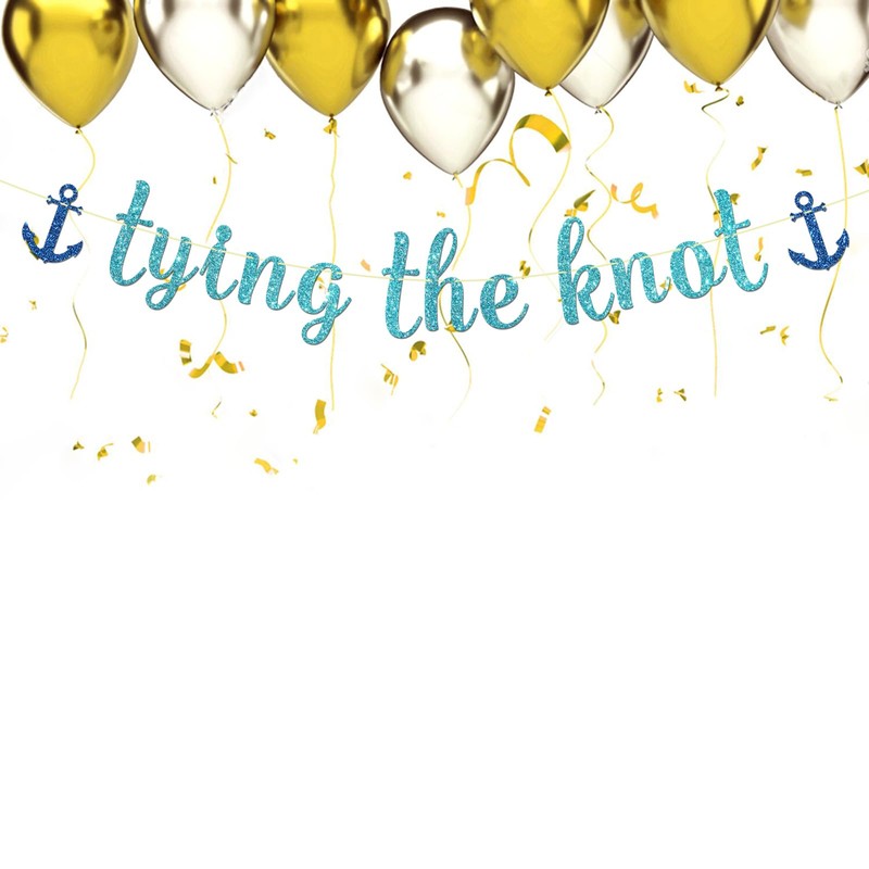Maicaiffe Tying the Knot Banner - Nautical Wedding Party Decor