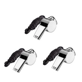 Jaimela 3 Pcs Stainless Steel Whistle Whistle with Lanyard Whistle for Coach Referee Officials
