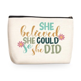 Mental Health Makeup Bag Positive Affirmations Encouragement Gifts Health Cosmetic Travel Bag for Women Counselor Therapist Medical Coworker Daughter Skincare Bag for Nurse Day Birthday Graduation