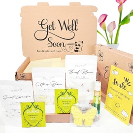 Bellalisia Get Well Soon Gifts for Women, Bath Spa Gift Set: Perfect Pamper Hamper Hug in A Box Care Package for Her, Ideal Pick Me Up Relaxation Wellness Letterbox Thinking of You Present