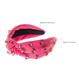 scicent Rhinestone Headband Crystal Headbands for Women Wide Hairbands Top Knot Head Band Vintage Retro Hair Band Fashion Hair Accessories - 27528