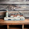 Shoeless Joe Quayside with Lighthouse/Handmade Small Pretty Seaside Decoration/Nautical Miniature