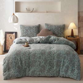 HighBuy Muslin Cotton Comforter Set Full Size Leopard Print Bedding Comforter with 2 Pillowcases Sexy Luxury Cheetah Pattern Comforter Set for Teen Men Room Decor,Breathable,Ultra Soft