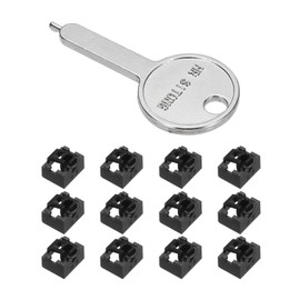 QUARKZMAN 12pcs Port Blocker Locking RJ45 Port/Dust PC Blocker with Coded Key Black