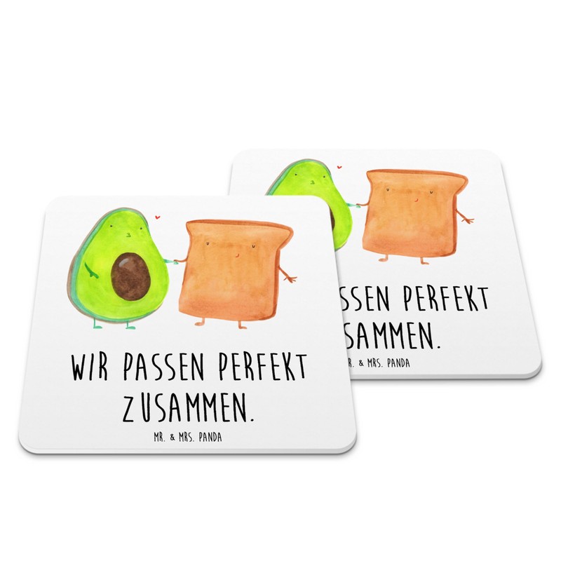 Mr. & Mrs. Panda Set of 6 Coasters Avocado Toast