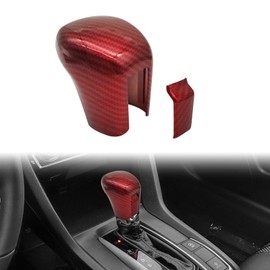 CmeRto Compatible with 10th Gen Honda Civic Sedan Hatchback Coupe 2021 2020 2019 2018 2017 2016 CVT Automatic Transmission Lever Trim Accessories (Red)