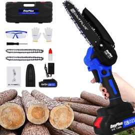 ZanGe Mini Chainsaw Cordless 6 Inch, Small Hand Held Chain Saw with 1.5Ah Battery, Battery Powered Electric Mini Saw for Tree Trimmer Branch Wood Cutting, Portable Lightweight Chainsaw w/Carry Case