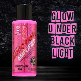MANIC PANIC Cotton Candy Pink Hair Color - Amplified - Semi Permanent Hair Dye - Bright Pink Cool Toned Color - Glows in Blacklight - Vegan, PPD & Ammonia-Free - For Coloring Hair on Women & Men
