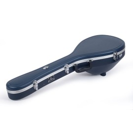 Crossrock CRA860BOBL ABS Molded Greek Bouzouki Hard Shell Case- Backpack Style in Blue