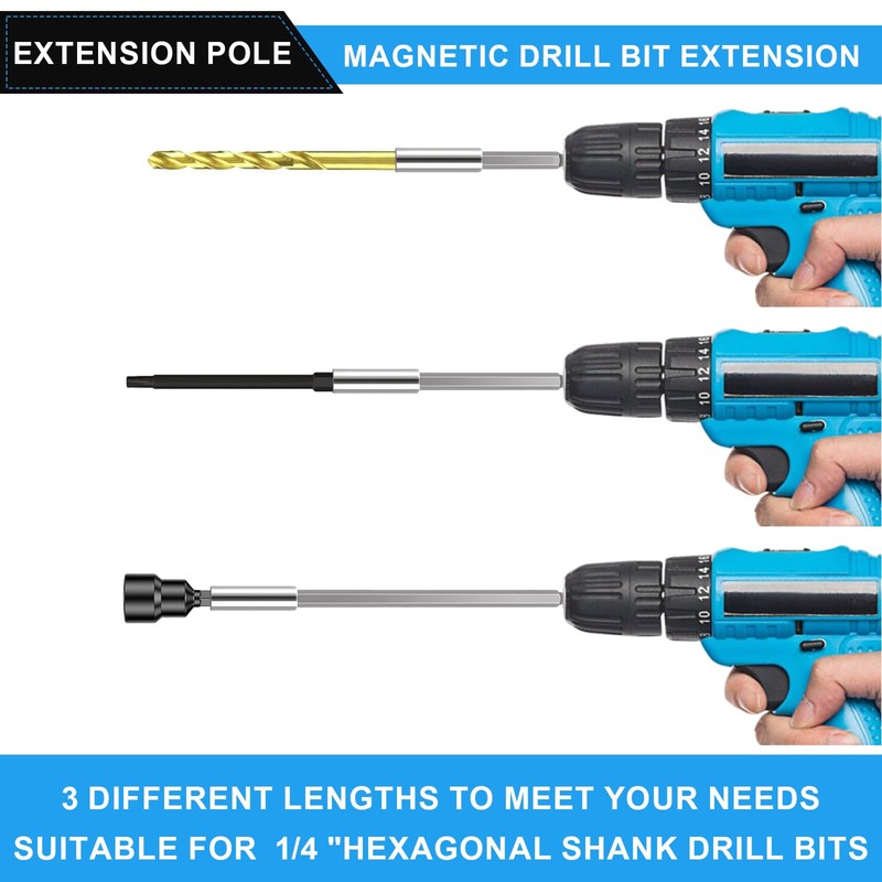 Ksvaye 19PCS Magnetic Drill Bit Holders 1/4" Hex Shank Magnetic
