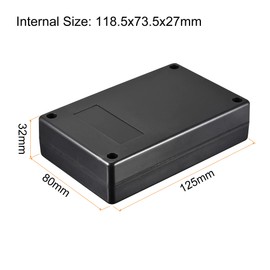 sourcing map Waterproof Junction Box 125x80x32mm ABS for Electrical Project Black