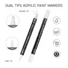 YullTaiy Dual Tip Acrylic Paint Pens Markers, 8 Pack White