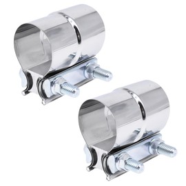 Exhaust Pipe Clamp 2.0 Inch Butt Joint Exhaust Clamp for 2" ID to 2" OD Pipe with Seal Band Clamp Sleeve 3 Inch Width 304 Stainless Steel (2PCS)