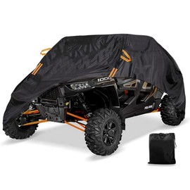 UTV Cover 4-6 Seater Waterproof Heavy Duty Black Oxford Cloth Protection Covers UTV Accessories for Polaris RZR Can-Am Defender All Weather Side by Side Cover