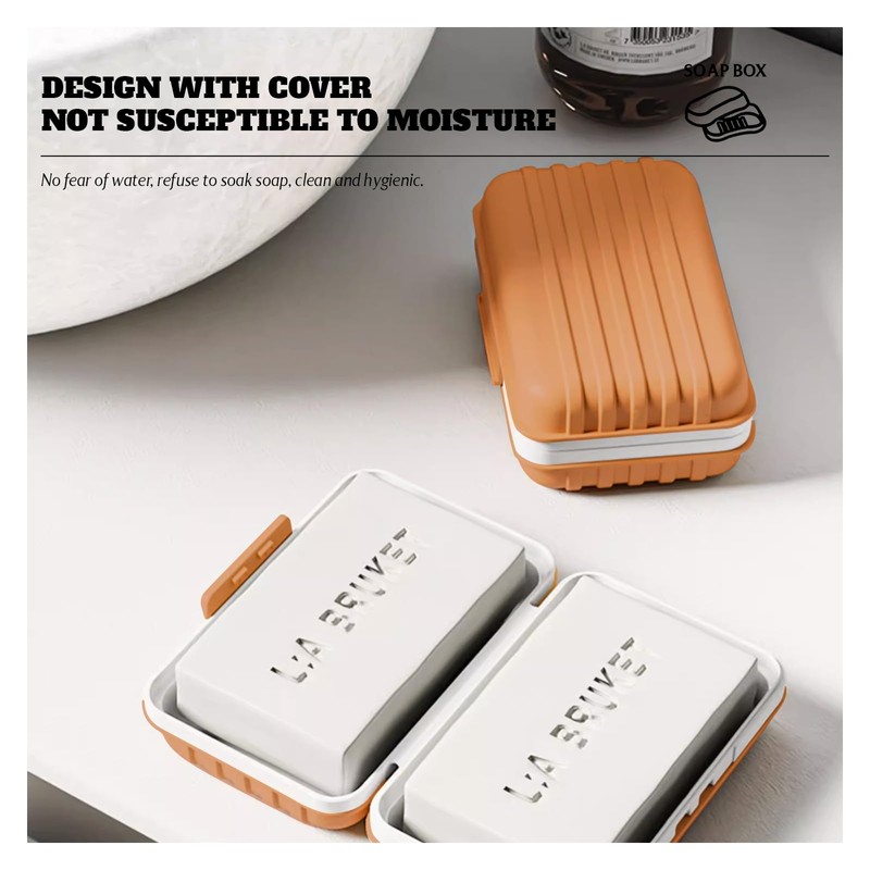 Bailinks 1 PCS Soap Dish, Portable Soap Box with Lid,