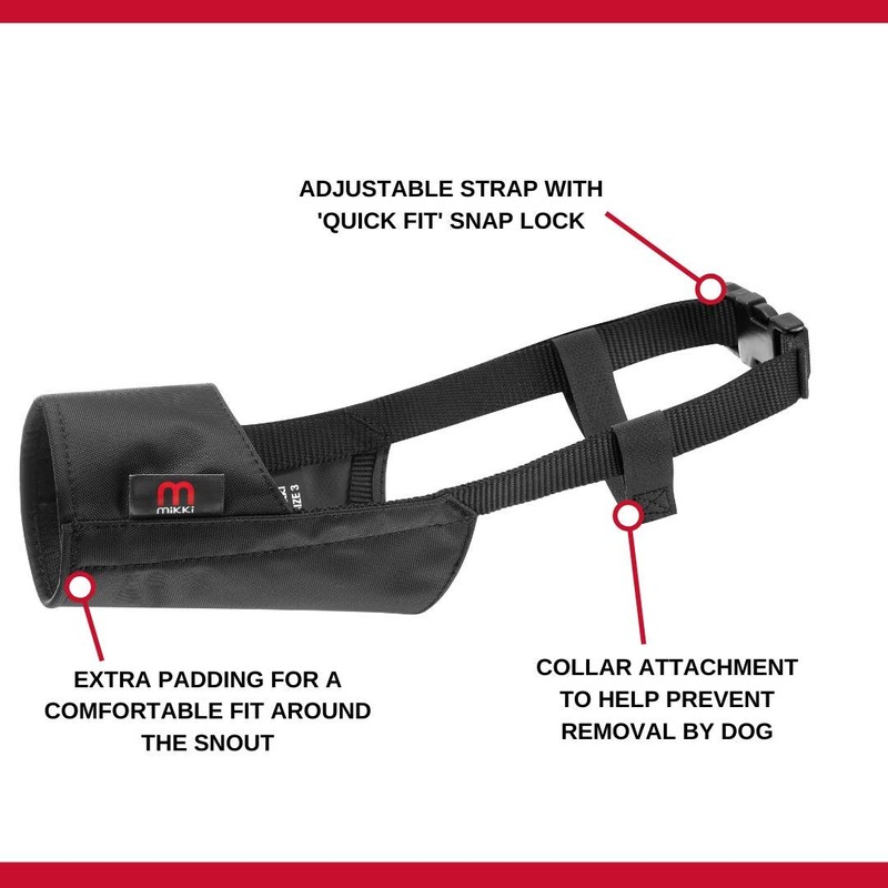 Mikki Dog Friendly Training Muzzle Easy Fit for Medium Dogs,