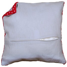 Cushion Back with Zip - Grey, 45 x 45, cotton, multicoloured, 45 x 45 x 0.3 cm